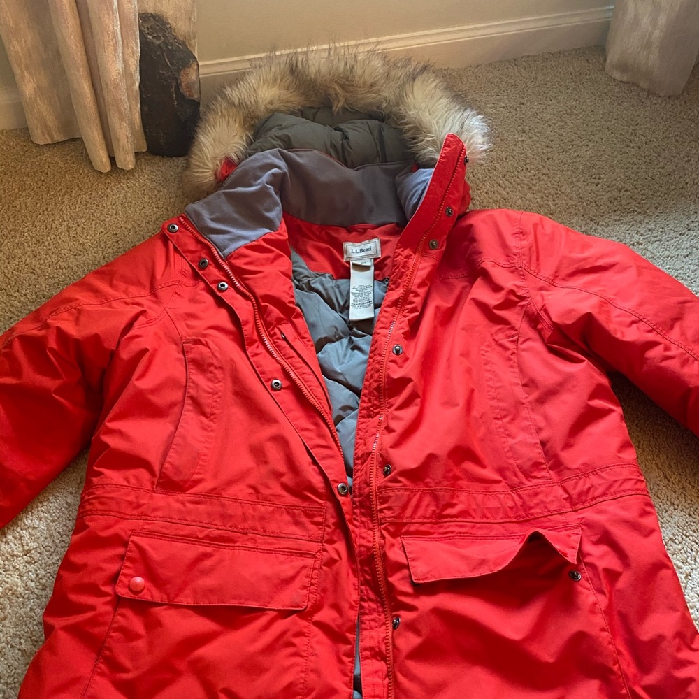 L.L. Bean Red Winter parka